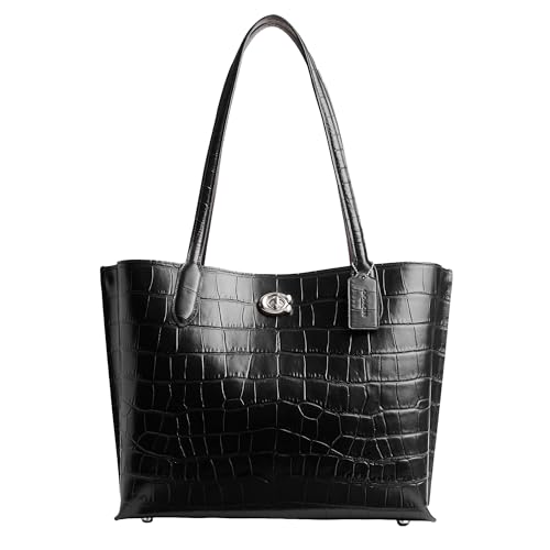 Coach Womens Embossed Croc Willow Tote