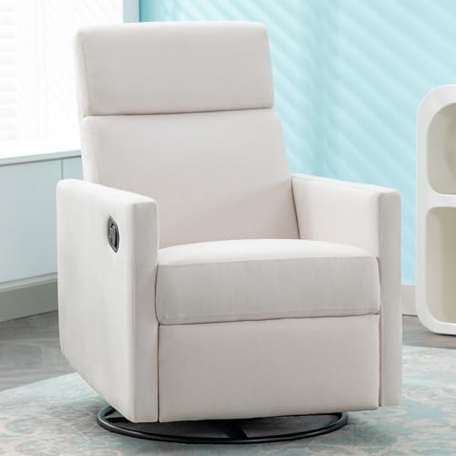 LUMISOL Power Swivel Rocker Recliner Chair, Electric Glider Reclining Sofa Chair with USB Ports