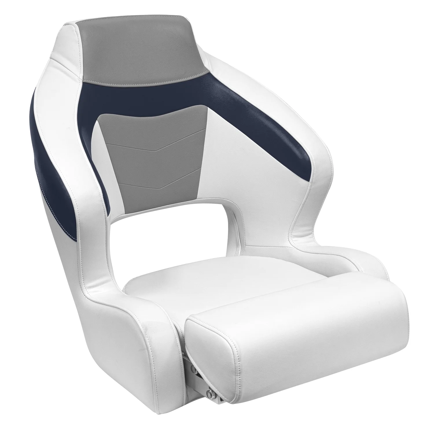 Wise 3338-1773 Baja XL Bucket Seat with Flip-Up Bolster, Brite White / Marble Grey / Midnight Navy