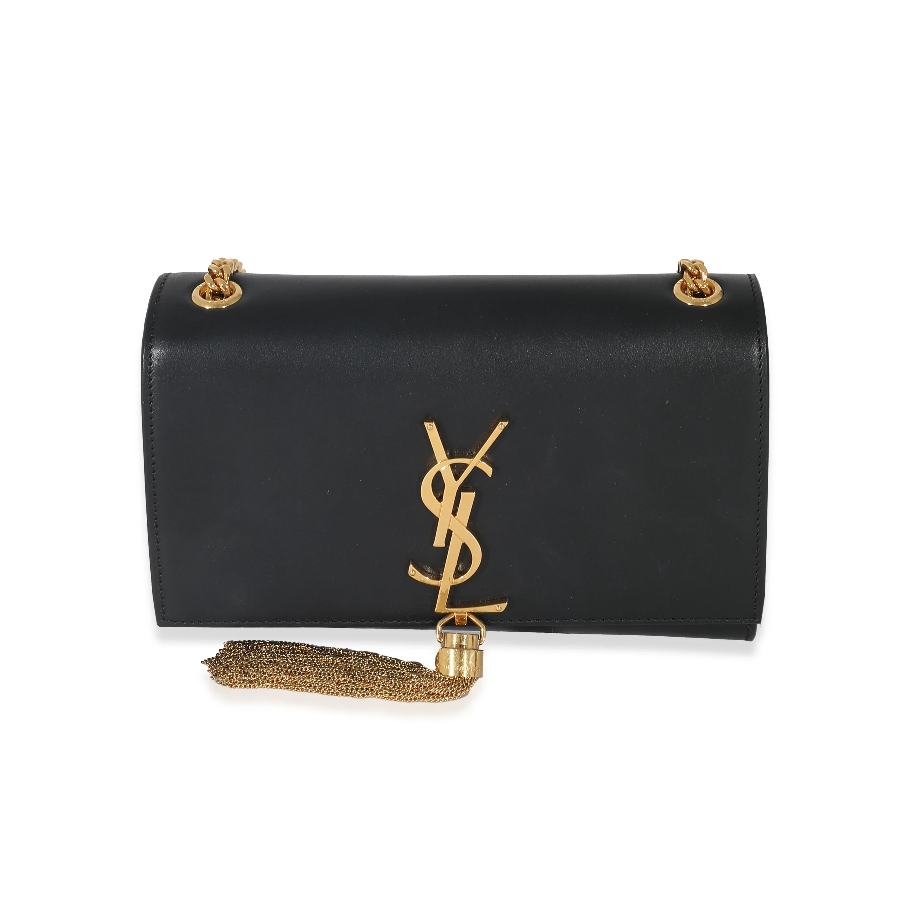 Saint Laurent Black Smooth Leather Small Kate Tassel Bag