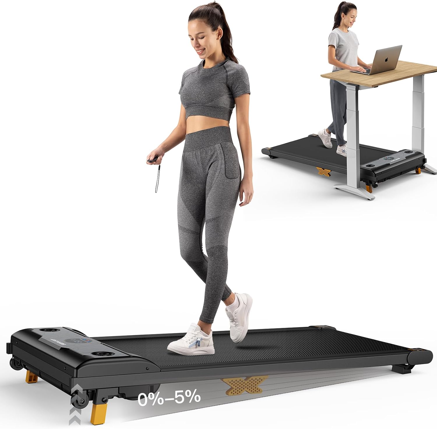 Walking Pad, Under Desk Treadmill with Incline, 3 in 1 Portable Walking Treadmill with Remote Control, LED Display, Hidden Safety Switch