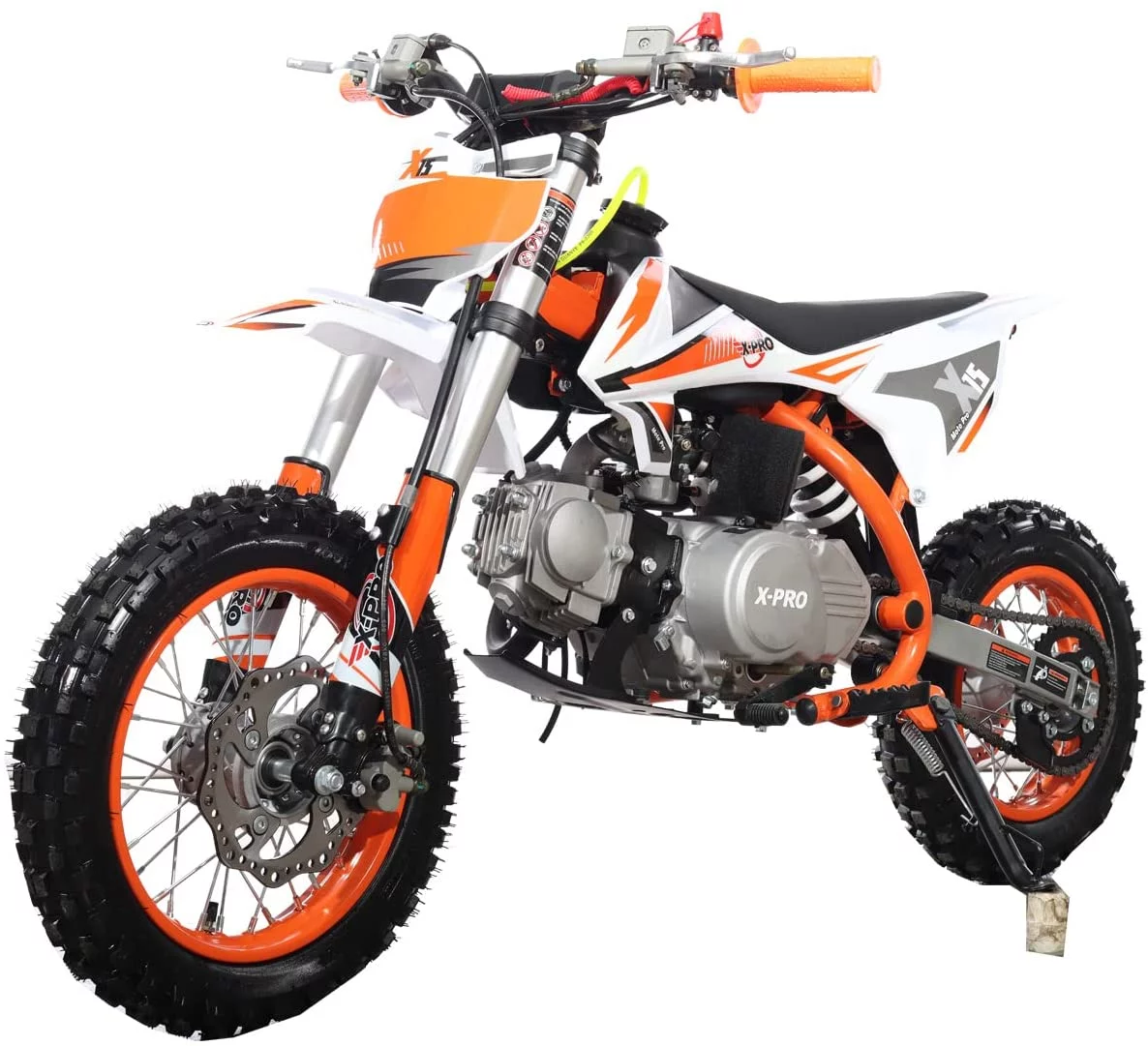 X-Pro Brand New 110cc Dirt Bike, Semi-Automatic Transmission Kick Start Chain Drive 12"/10" Wheels