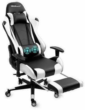 WeGuard Gaming Chair Massage Office Computer Chair for Adult Reclining Adjustable Swivel Leather Computer Chair High Back Desk C
