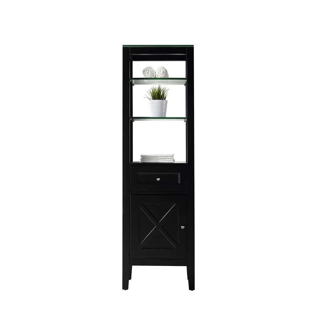 Ove Decors High End 18 in W x 14 in D Bathroom Linen Cabinet, Espresso