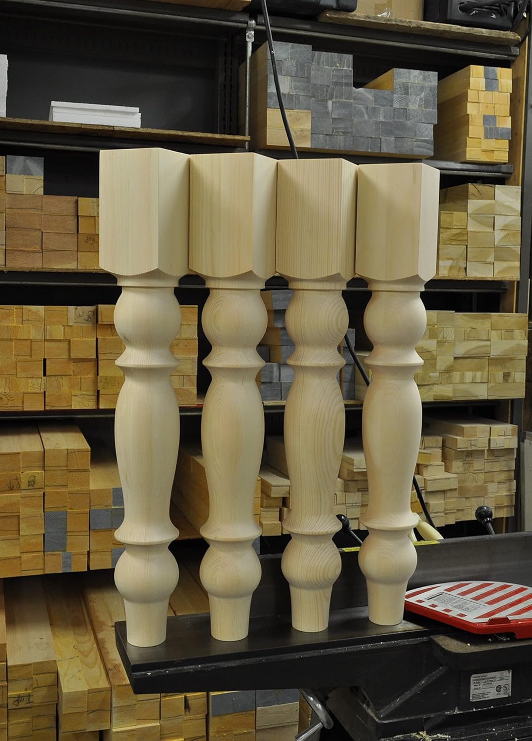 Wood Table Legs, French Country Dining Table Legs (Set of 4 Legs) Turned Table Legs, Furniture Legs, Farmhouse Table Legs, Chunky Table Legs