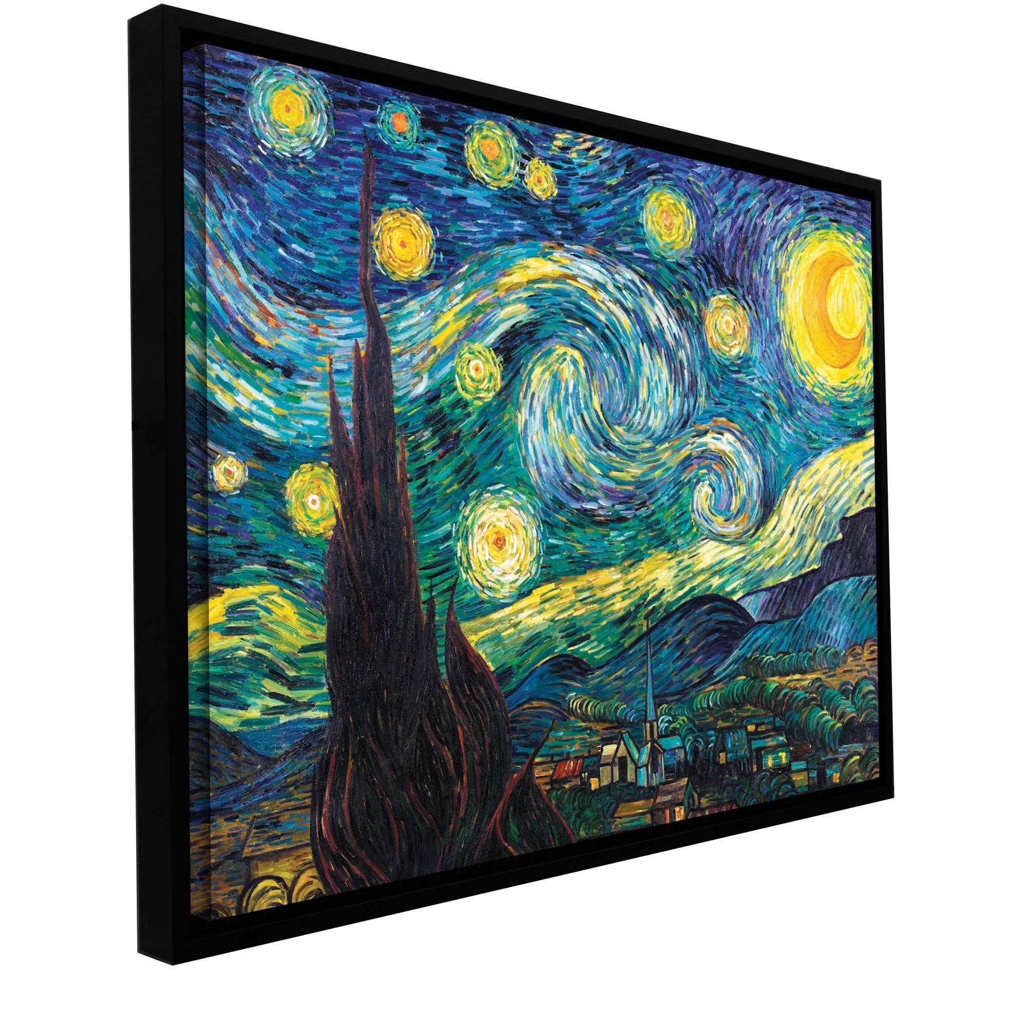 Vincent Van Gogh Starry Night Floater-framed Gallery-Wrapped Canvas, Orange