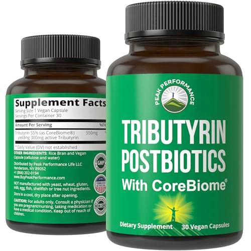 CoreBiome Tributyrin Postbiotic Supplement Clinically Tested For Gut Health. More Effective than Sodium Butyrate Capsules. High Bioavailability Post
