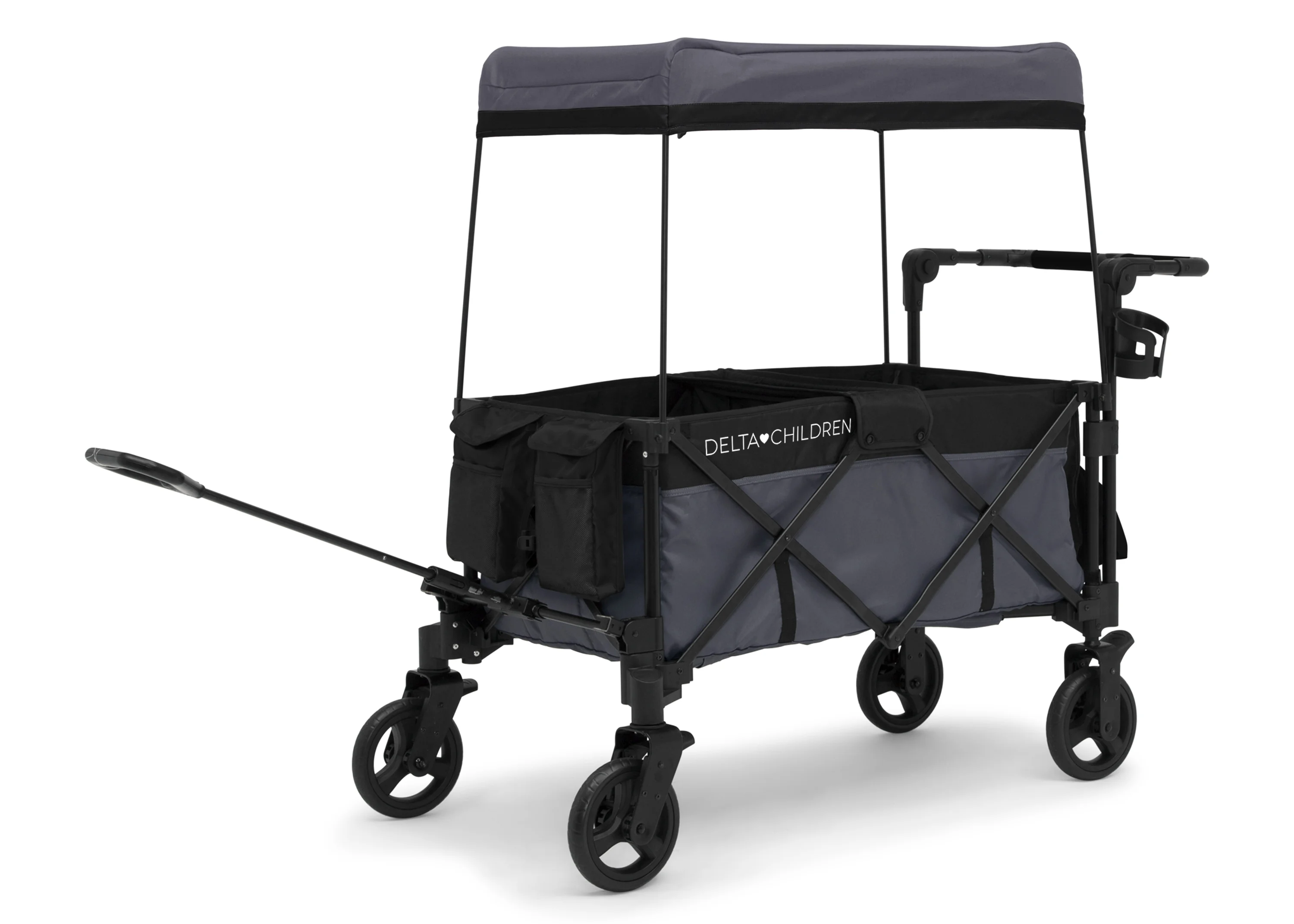Delta Children Adventure Stroller Wagon, Grey/Black