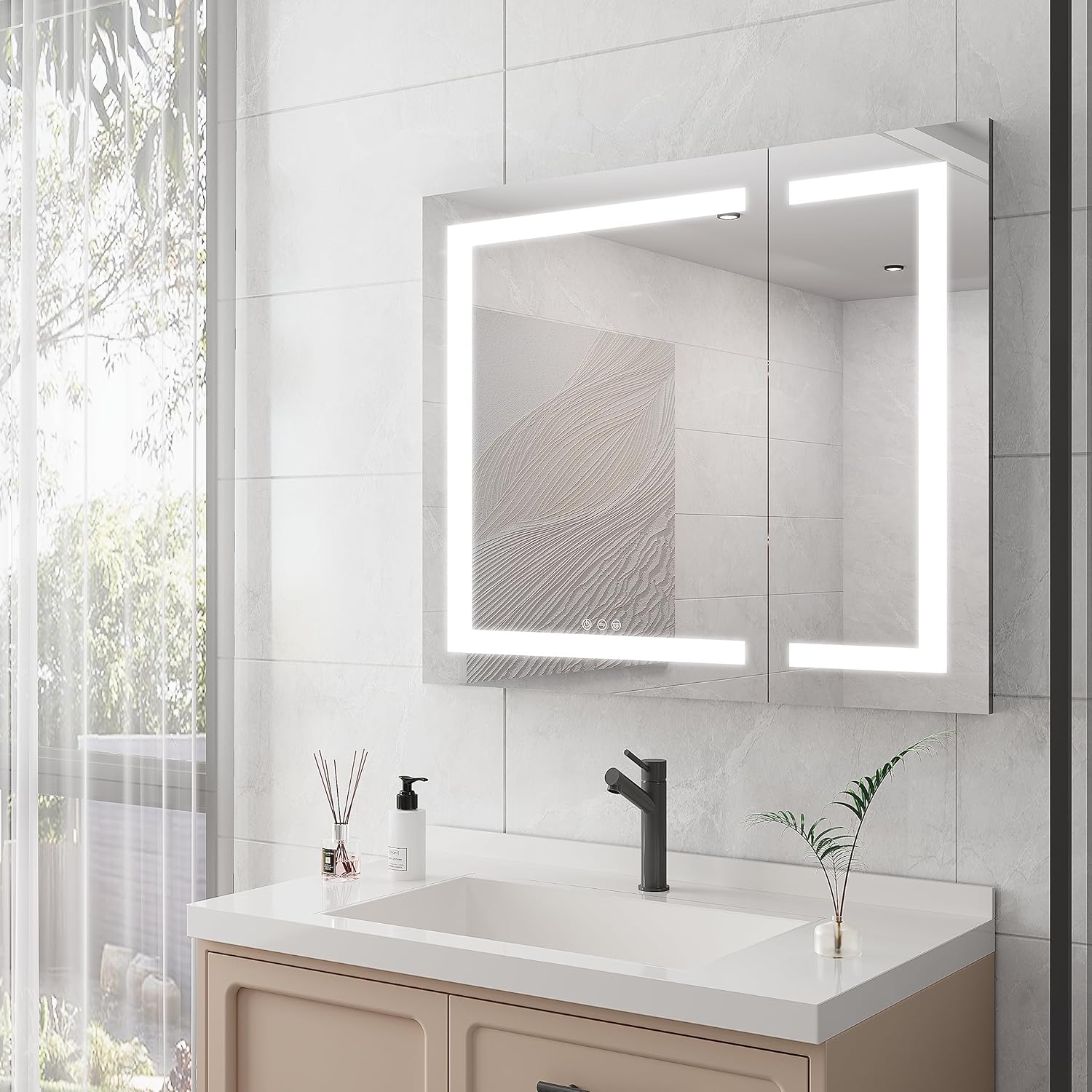 36x30 inch Medicine Cabinet with LED Vanity Mirror