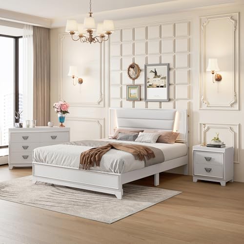 Goujxcy High Gloss 2 Drawer Nightstand, Modern Black Nightstand Bedside Table with Metal Handle&Crystal Trim