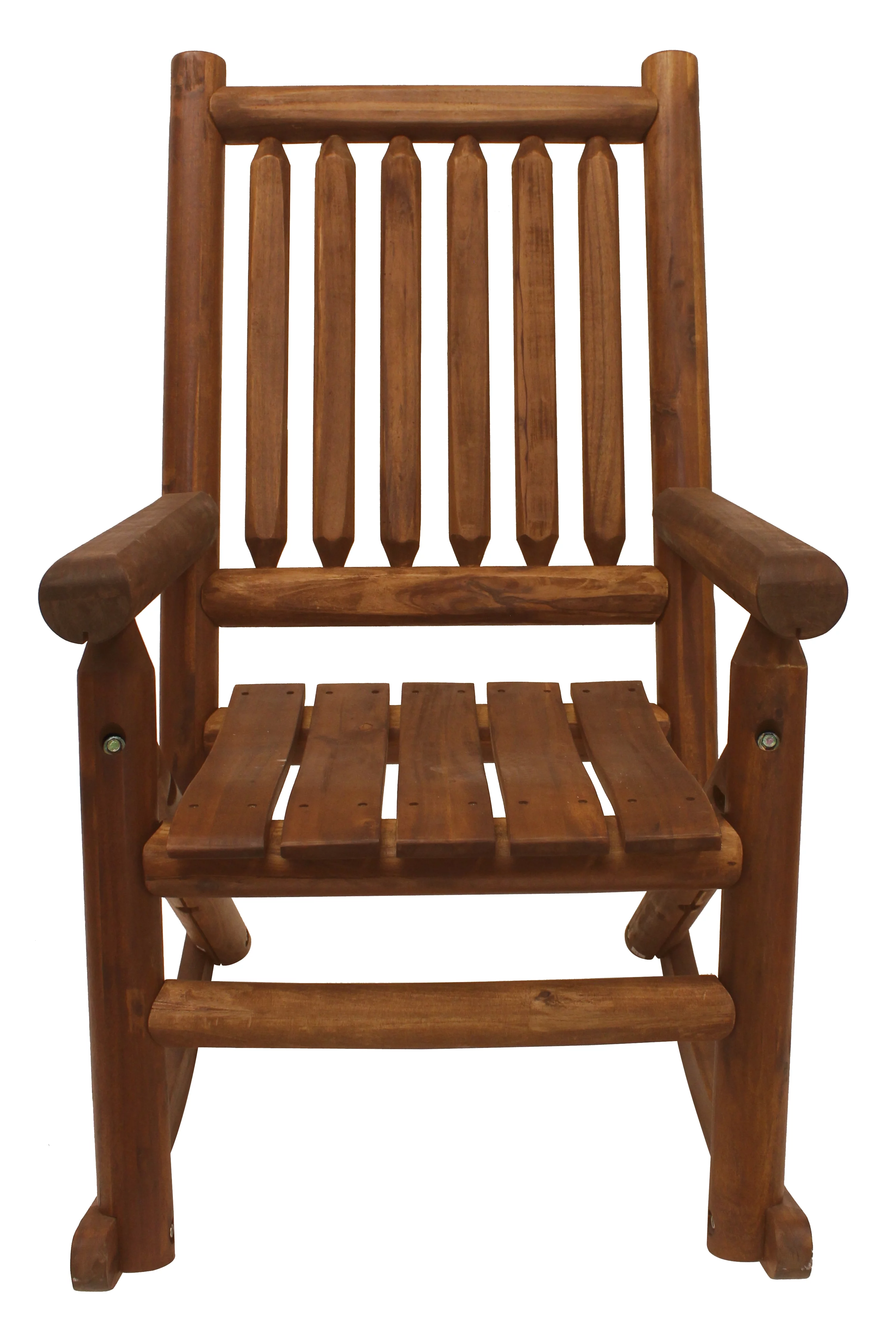 Leigh Country Amber-Log Adult Wood Outdoor Rocker - Brown
