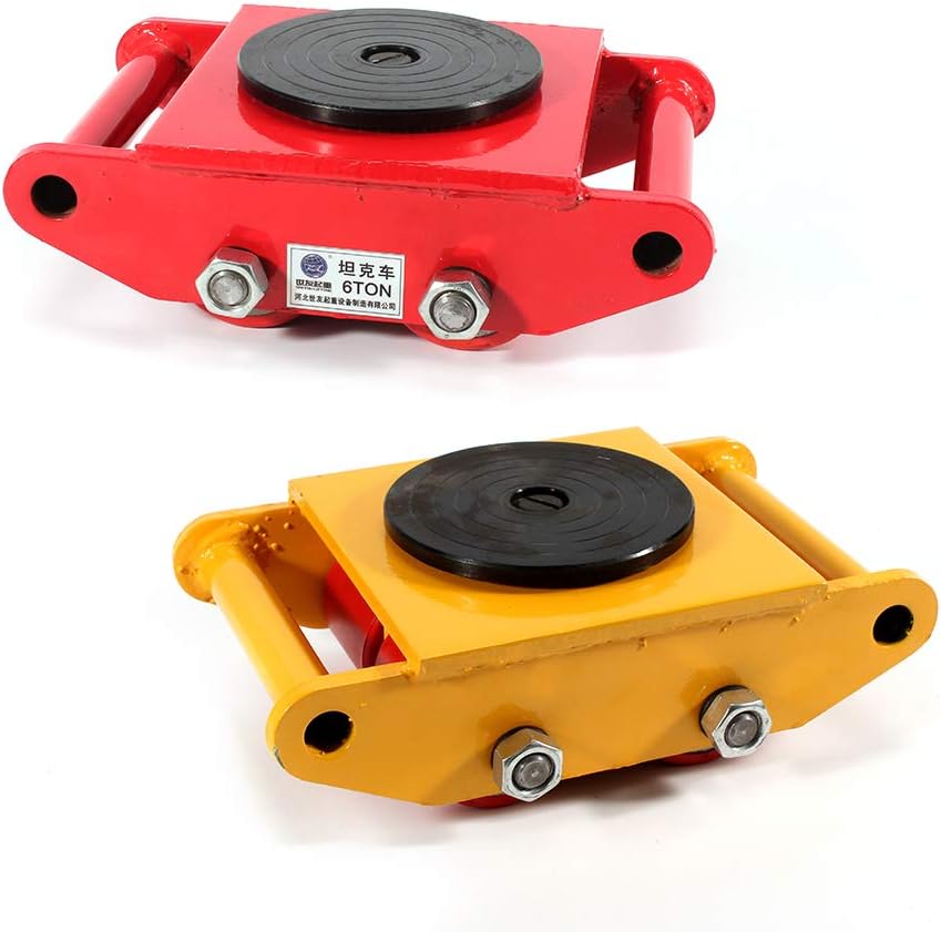 Dolly Skate Mover 4 Rollers 6Ton with 360&deg; Rotate, Machinery Mover Heavy Duty Wheel Dolly Car Repair Tire Stakes