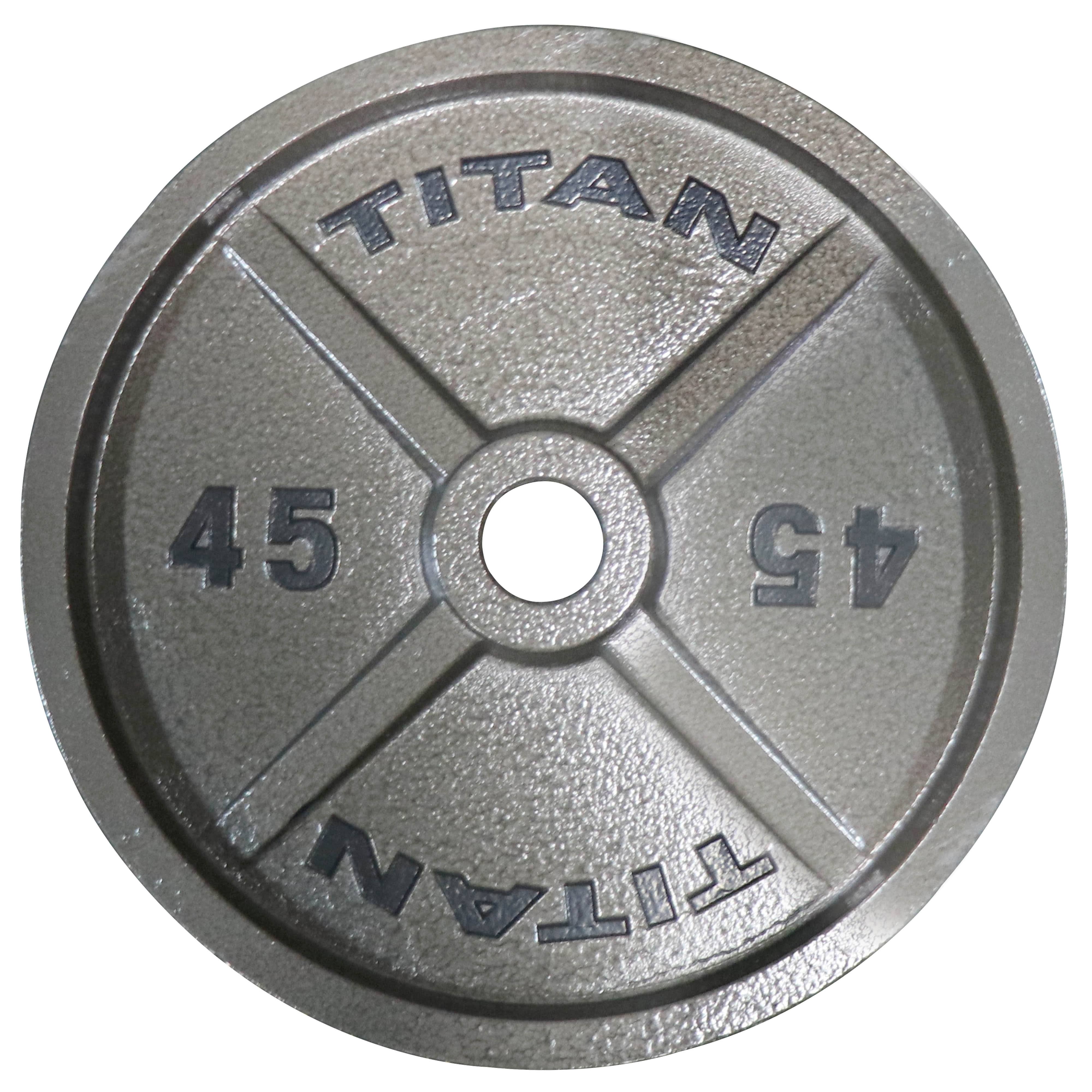 Titan Cast Iron Olympic Weight Plates | 45 lb Single
