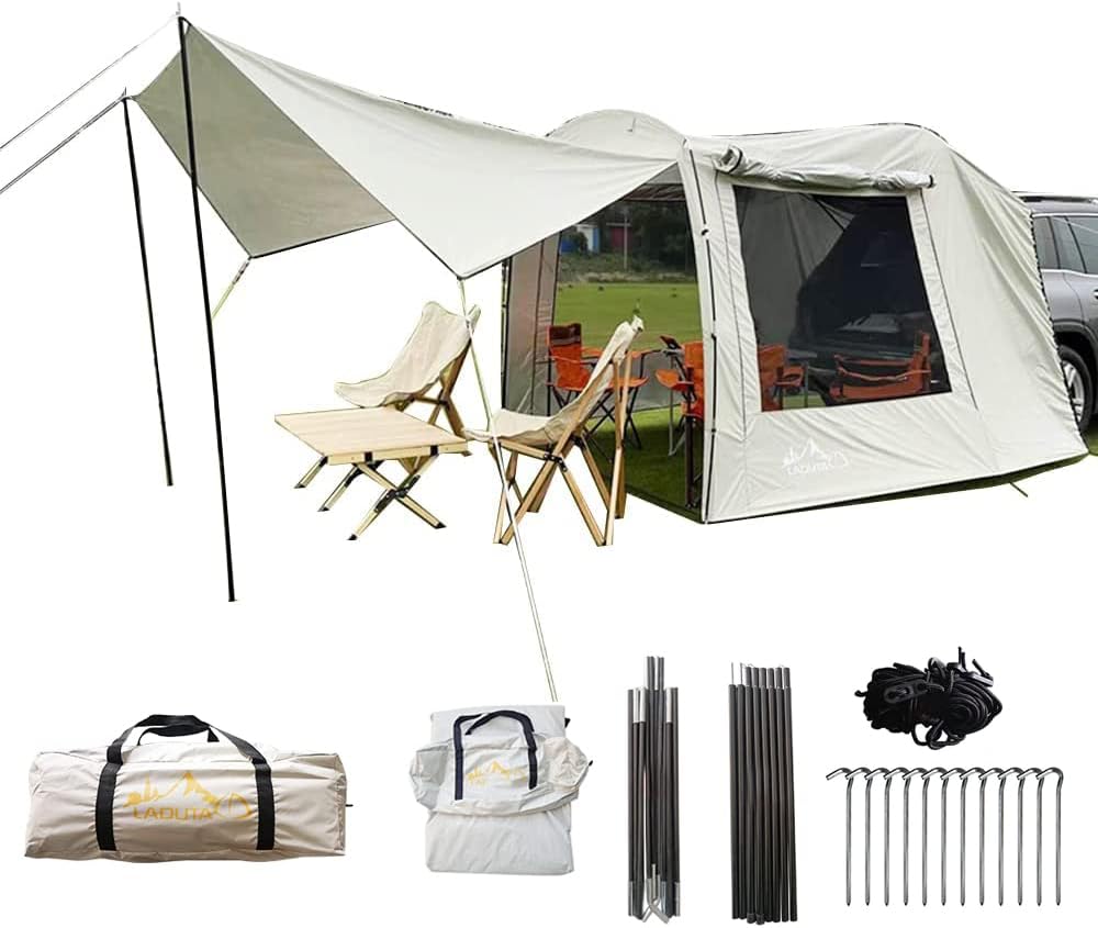 WINTENT Versatile Car Tent SUV Tailgate Attachement Tent Rainfly Screen Room for Camping （15.9 x 7.9 x 6.4ft）
