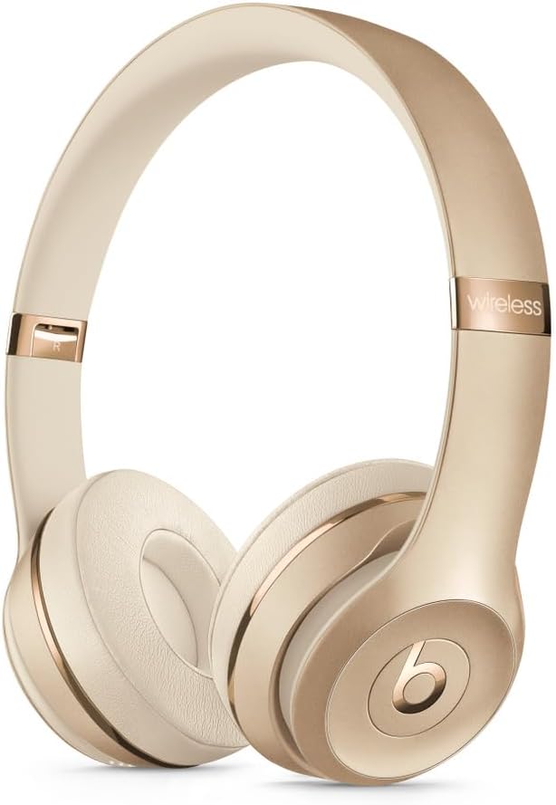 Beats Solo3 Wireless On-Ear Headphones - Gold (2024 Model) (Renewed)
