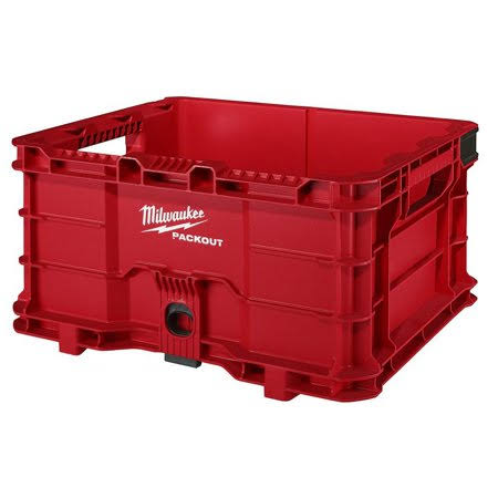 PACKOUT 18.6 in. Tool Storage Crate Bin with Carrying Handles and 50 lb. Weight Capacity