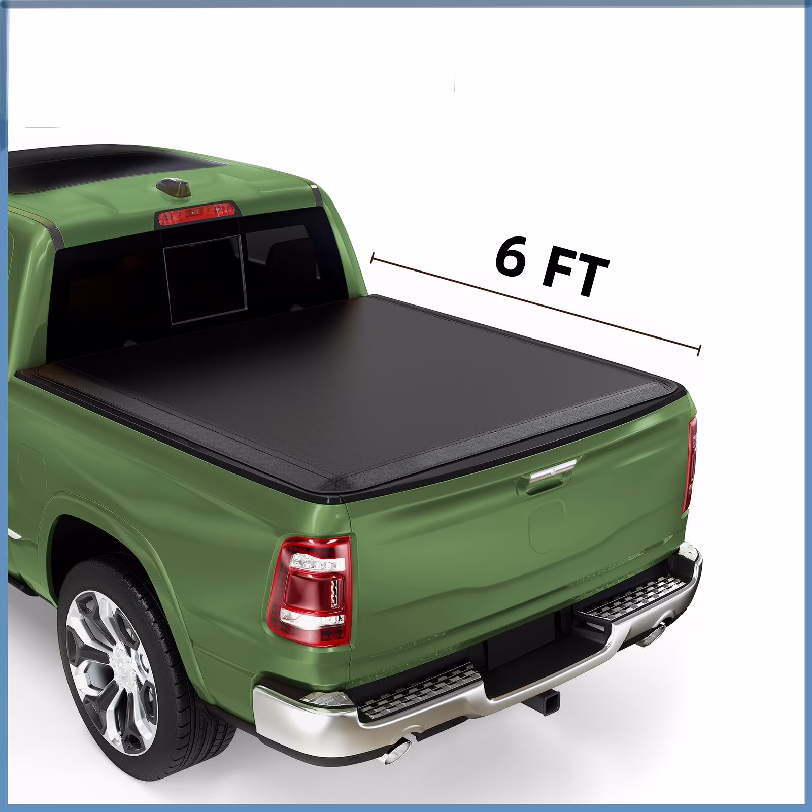 Ledkingdomus 6ft Soft Tri-fold Truck Bed Tonneau Cover for 2016-2023 Toyota Tacoma with led lamp