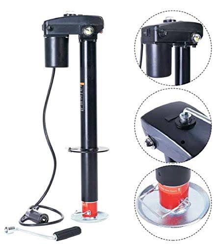 AC-DK 3500 lb Electric Trailer Jack -12V Power Tongue Jack 7-Way Plug for RV and Trailer
