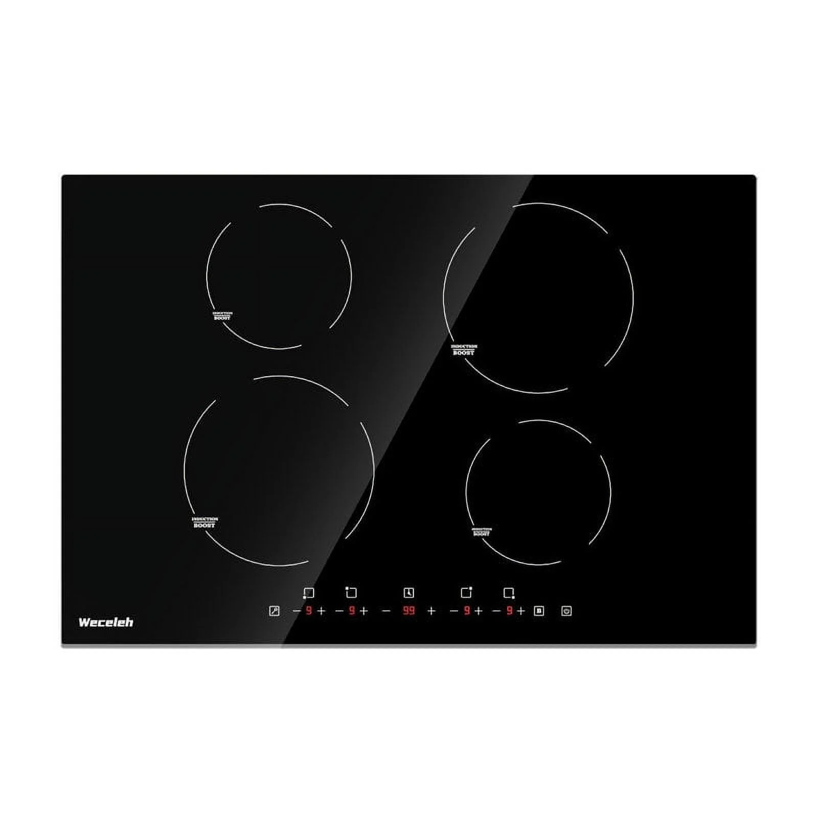 30" Induction Cooktop, 4 Burner Cooktop, 7000W, Boost Function, (No Plug)