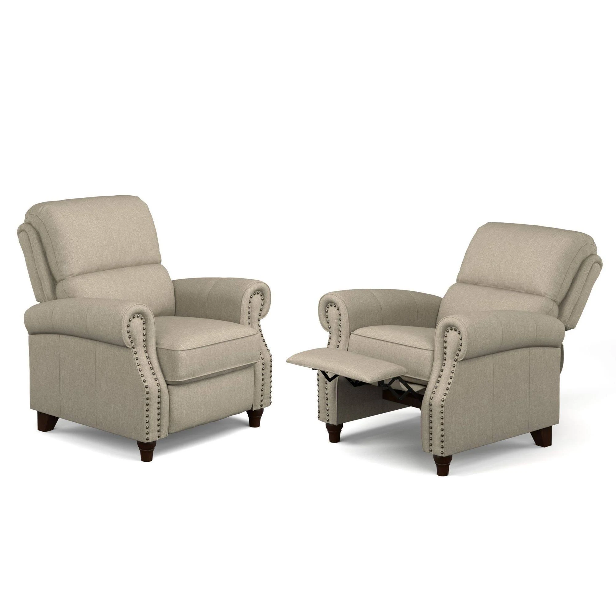ProLounger Fabric Push-Back Recliners 2 Pk. - Barley Tan