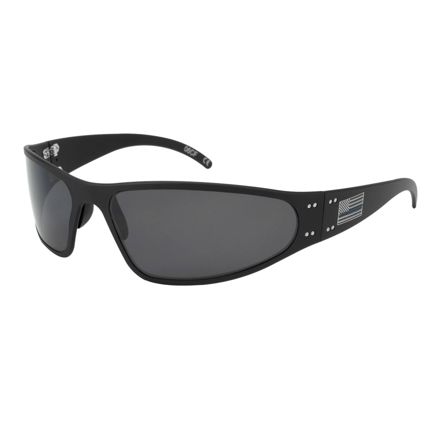 Gatorz Wraptor Patriot Blue Line American Flag Smoked Polarized Sunglasses