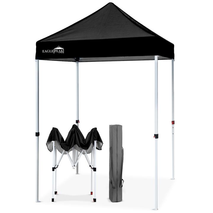 EAGLE PEAK 5x5ft Pop Up Canopy Tent Instant Outdoor Canopy Easy Set-up Straight Leg Folding Shelter