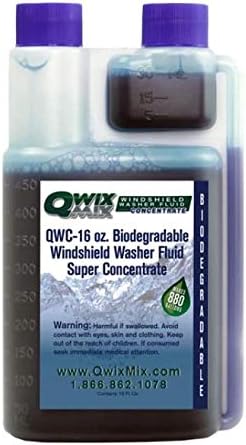 Qwix Mix Windshield Washer Fluid Concentrate, 1 Bottle Makes 880 Gallons, 1 oz. Makes 55 Gallons - 100% Biodegradable Grime & Dirt Remover