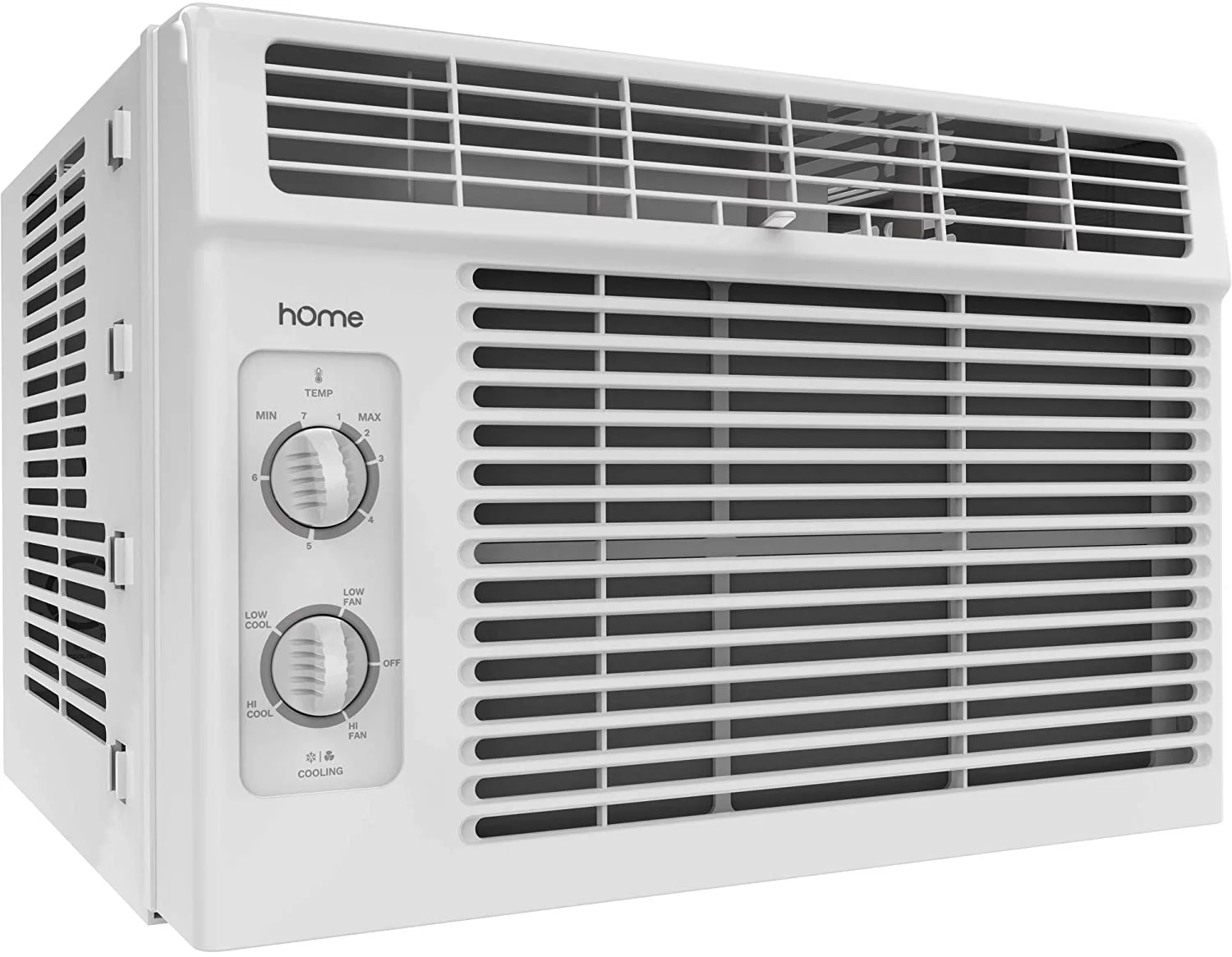 hOmeLabs Window Air Conditioner 5000 BTU - Easy Mechanical Control Compact AC Unit with Washable Reusable Filter, 2 Cooling Speeds, 2 Fan Speeds