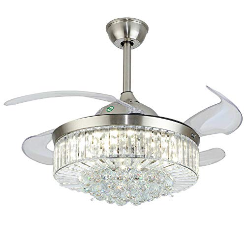 TFCFL Crystal Ceiling Fan with Lights and Remote