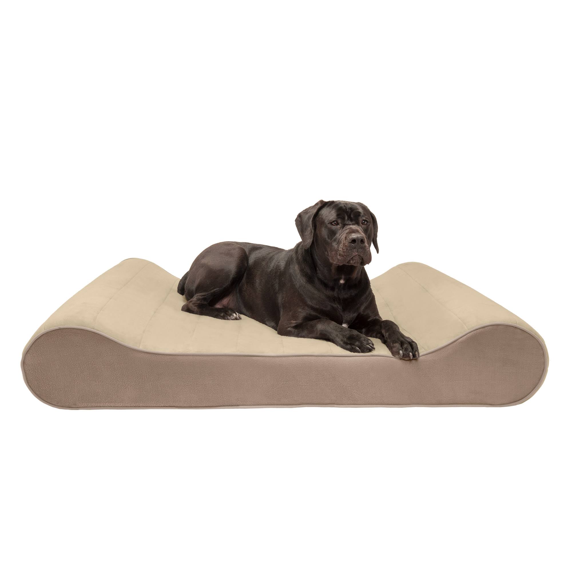 FurHaven Pet Dog Bed | Memory Foam Microvelvet Luxe Lounger Pet Bed for Dogs u0026 Cats (Clay, Giant)