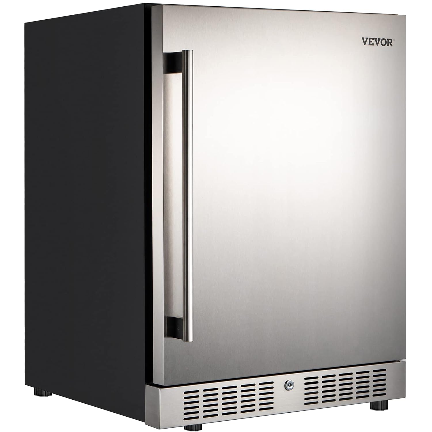 VEVOR 24'' Built-in Beverage Cooler, 5.3 cu.ft. Stainless Steel Beverage Refrigerator w/Embraco Compressor