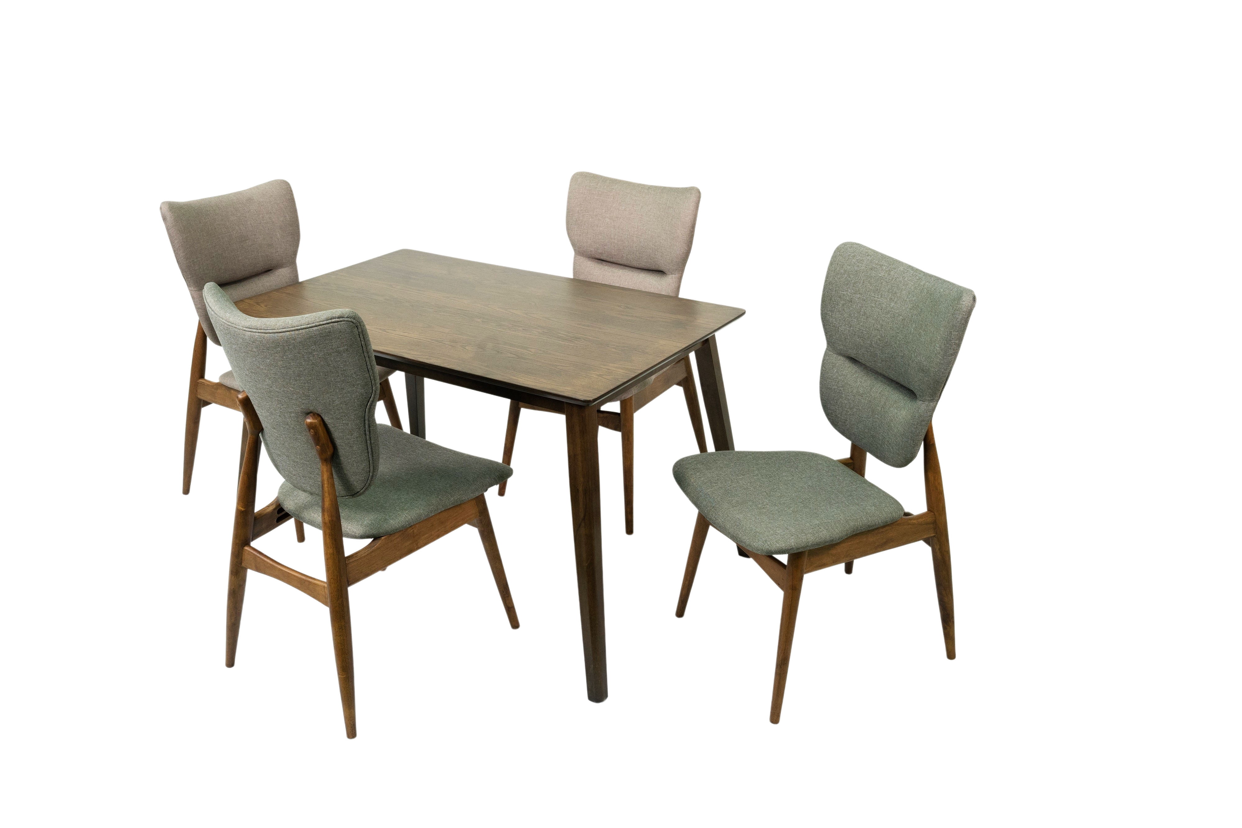 Sevilla 5-Piece Dining Set Mid Century Modern Solid Wood Dining Table and 4 Chairs | Great for Kitchen Breakfast Dining