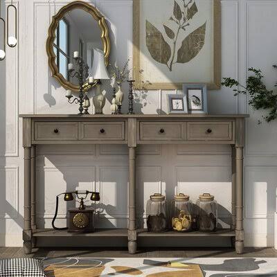 Maria 58x22 Console Table Sand u0026 Stable Color: Gray Wash
