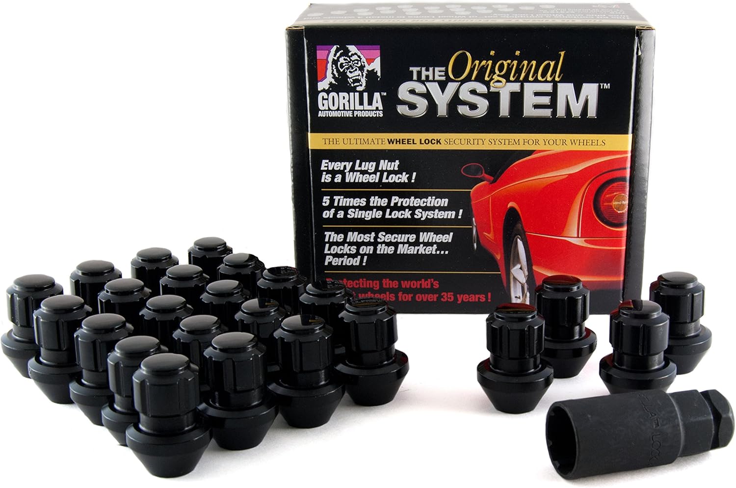 Gorilla Automotive 96643BDX Black Factory Style Wheel Lock System (14mm x 1.50 Thread Size, 20-Pack)