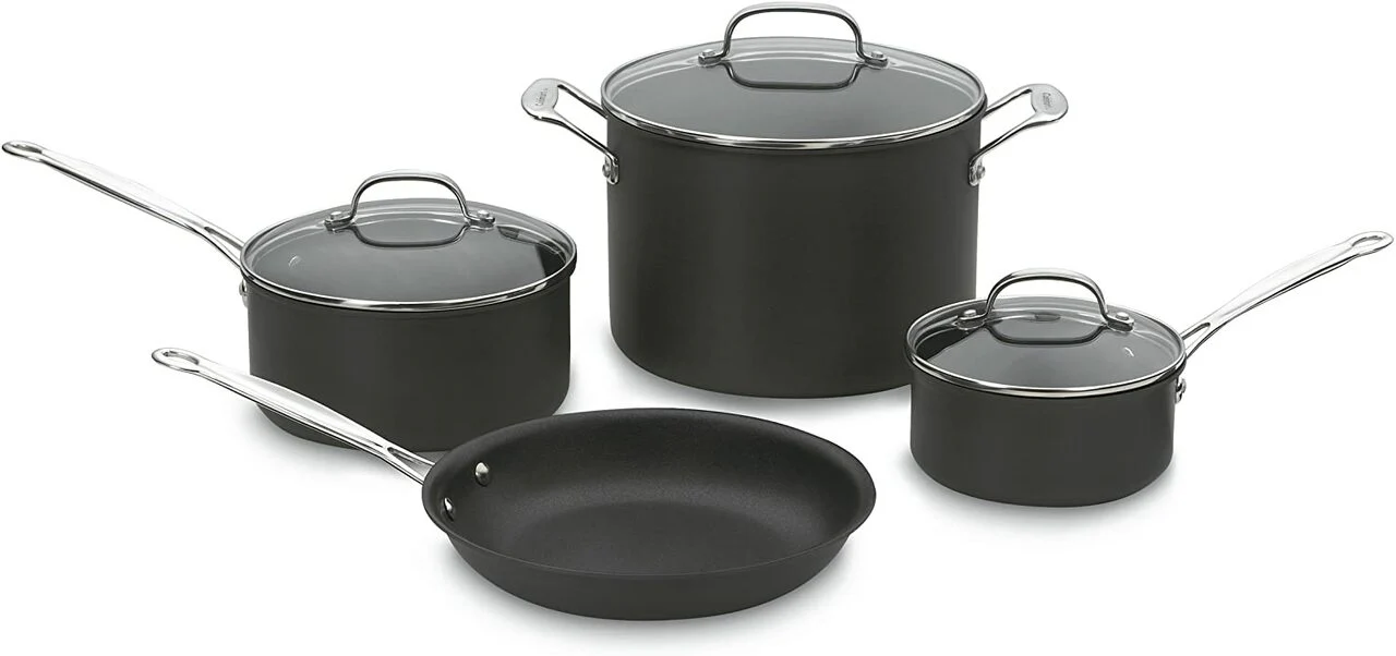 Cuisinart Chef's Classic Non-Stick Hard Anodized, 7 Piece Set, Black | 66-7