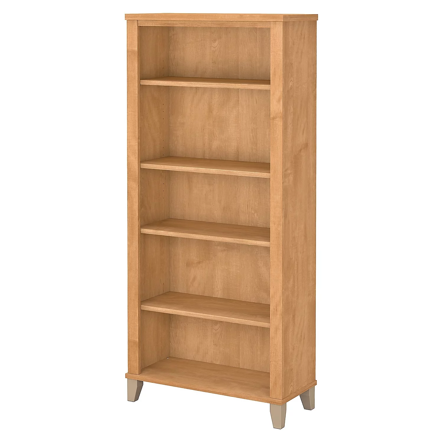 Bush Furniture Somerset 5 Shelf Tall Bookcase in Maple Cross Finish