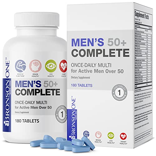 Bronson ONE Daily Mens 50+ Complete Multivitamin Multimineral, 180 Tablets - Kansas Nuitrition - HNZSDS