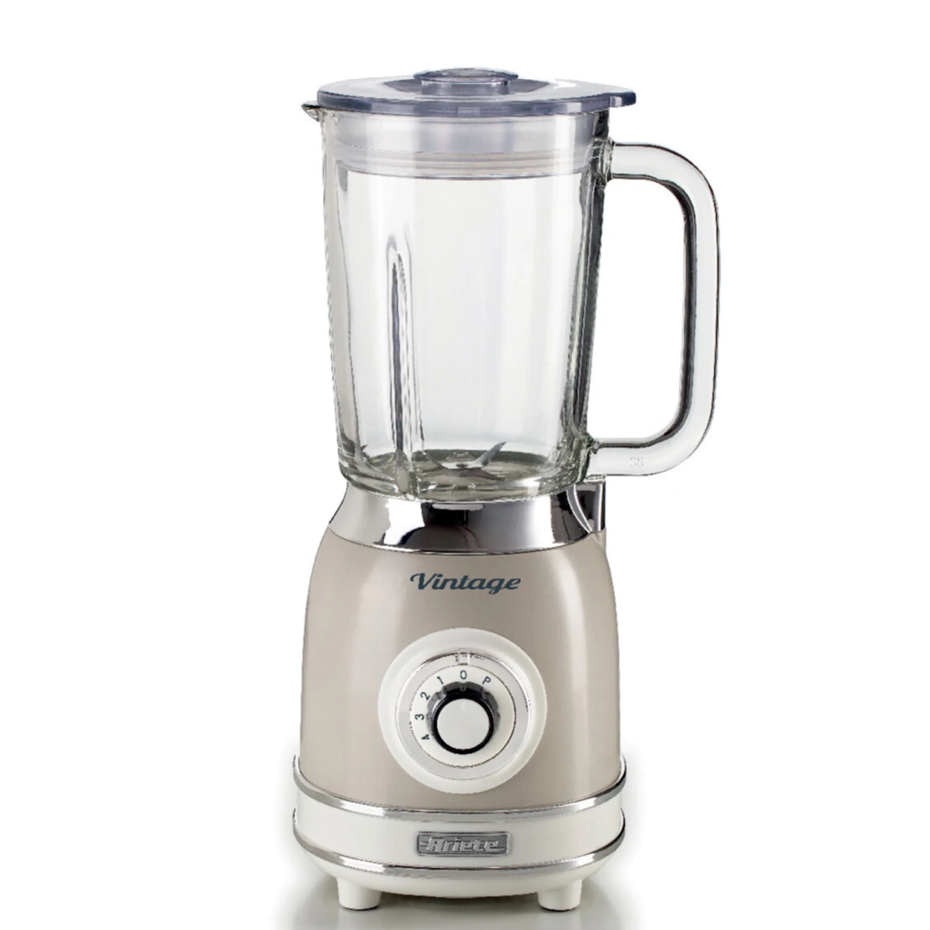 Vintage Blender With Glass Cup Beige 1000W