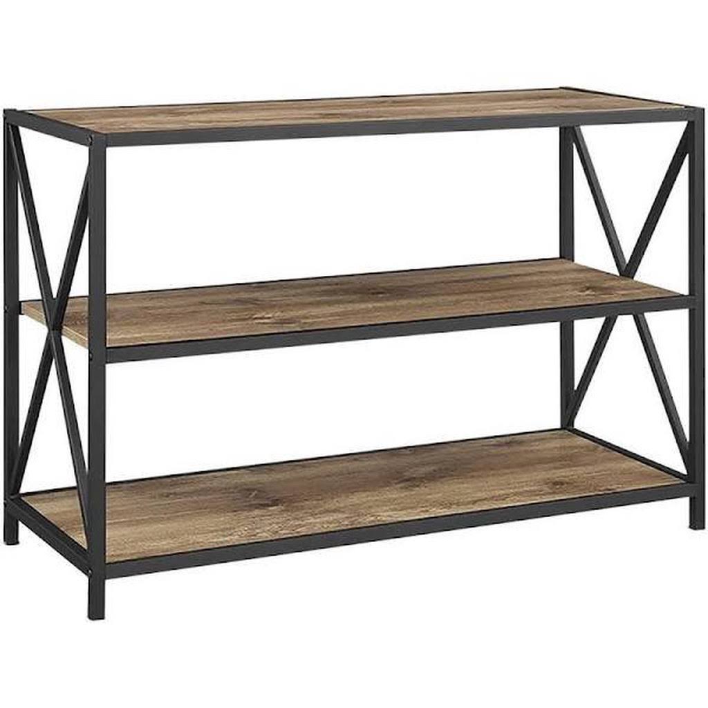 Walker Edison - 3-Shelf Bookcase - Brown/Black
