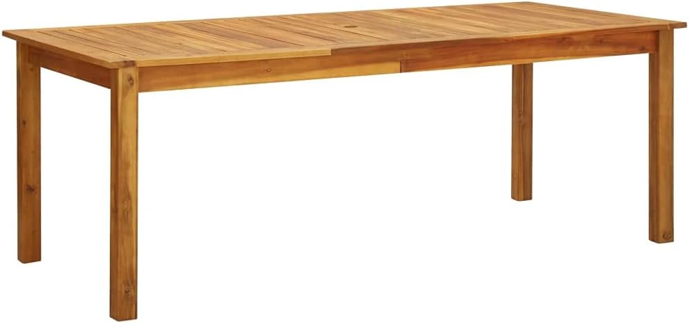 vidaXL Solid Acacia Wood Garden Table Outdoor Dining Dinner Patio Balcony Backyard Terrace Dinette Wooden Table Home Furniture 78.7