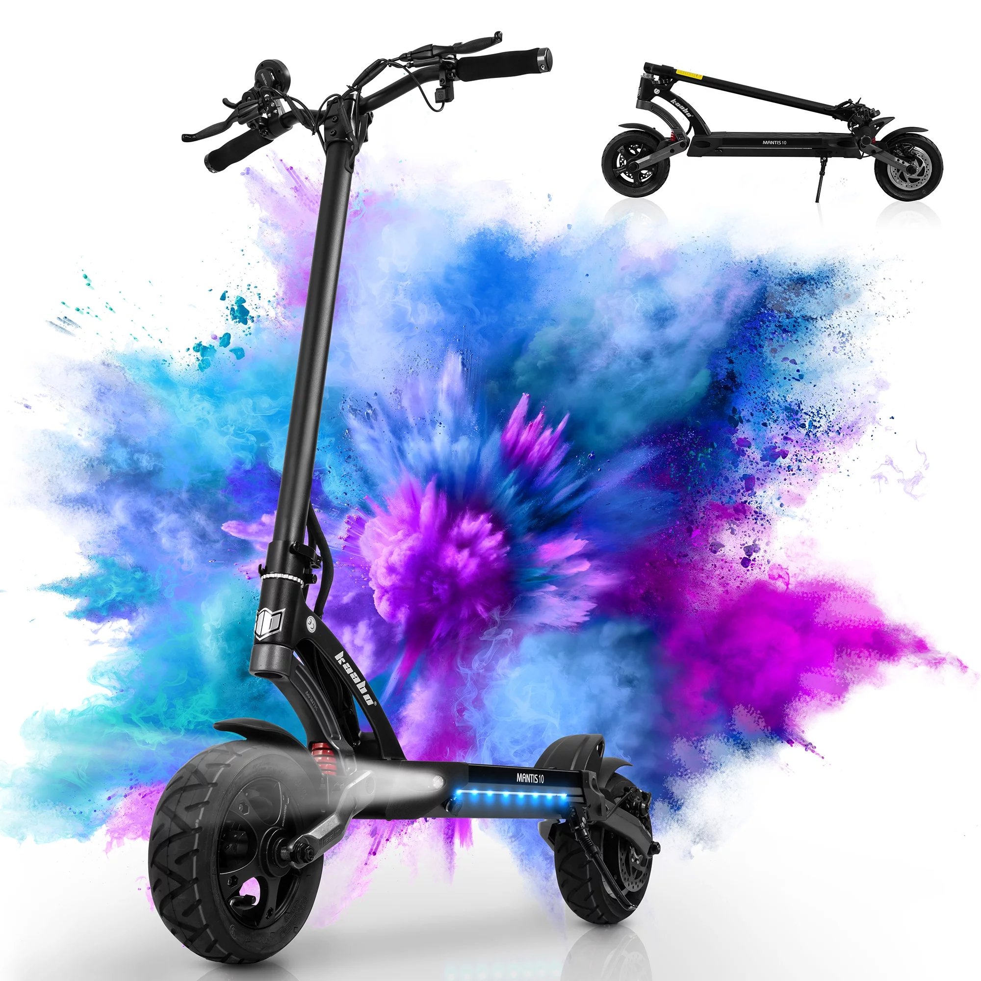 Kaabo Electric Scooter for Adults Mantis 10,High Performance Comfort Scooter with 25 Miles Range,Max Speed 19 MPH, Max Gear motor 500W