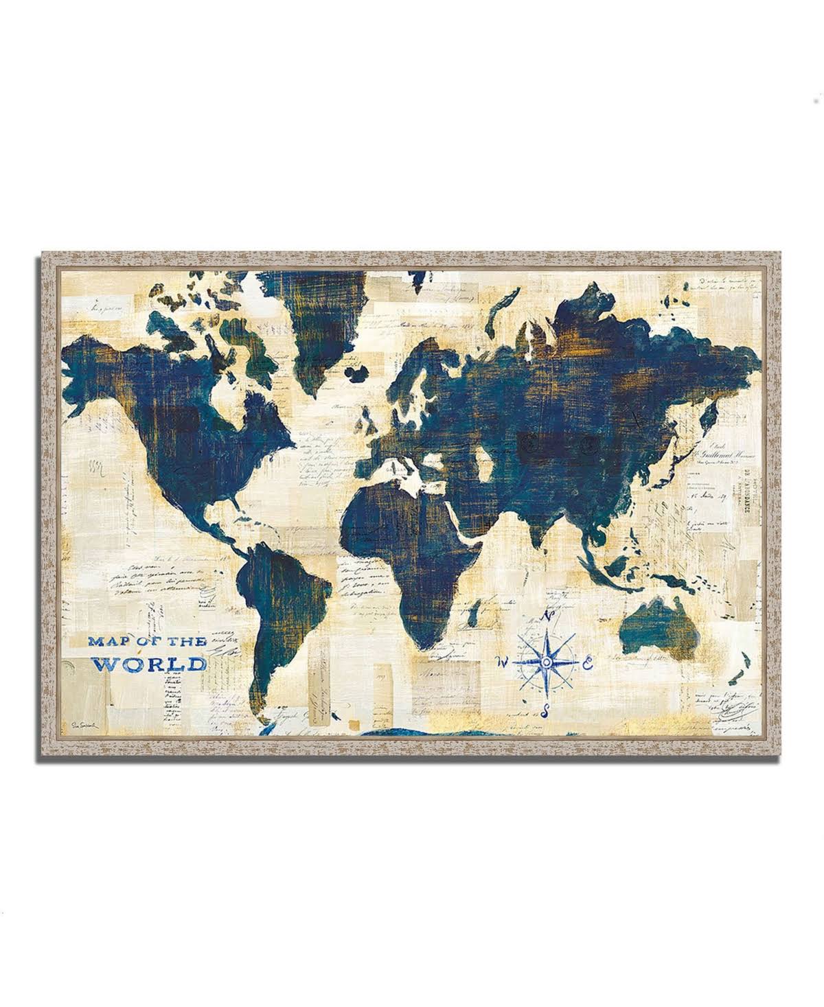 40x22 x 59x22 World Map Collage by Sue Schlabach Fine Art Giclee Print
