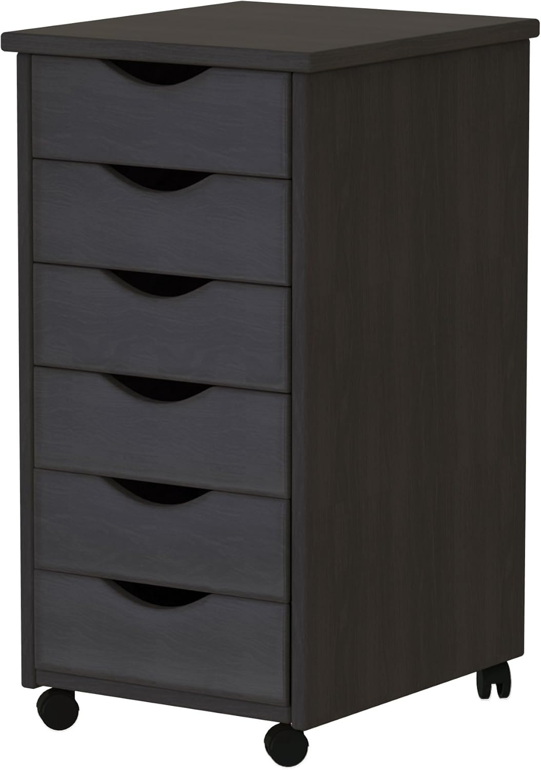 ADEPTUS 10016 6 Drawer Roll Cart, Black Pack of 2