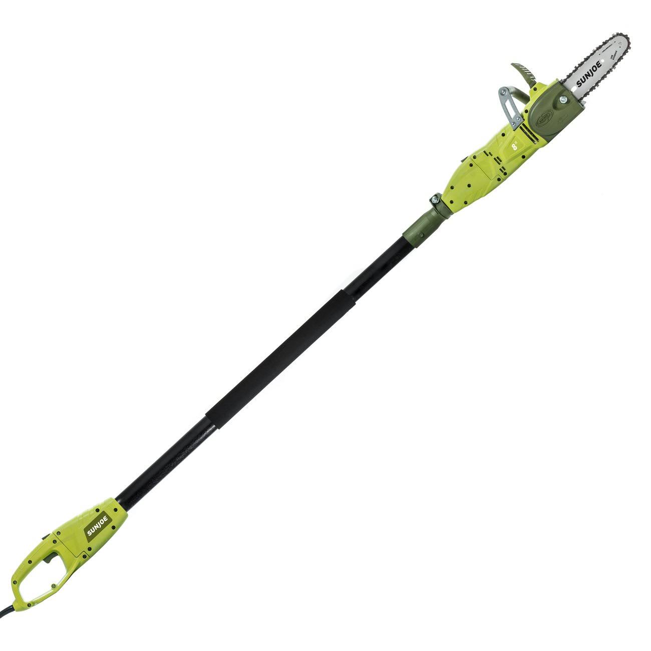 Sun Joe 8-Inch 8.0 Amp 2-in-1 Convertible Pole Chain Saw, Green, Swj806e
