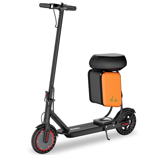 Electric Scooter with Seat for Adults - 19MPH & 21-Mile Range, 350W Motor, 8.5" Solid Tires with App Control & Dual Brake System