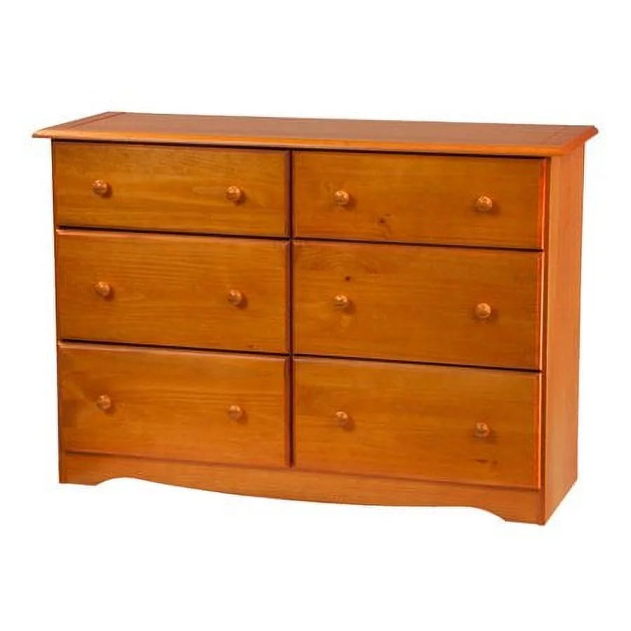 100% Solid Wood Double Dresser 5404 by Palace Imports, Honey Pine Color