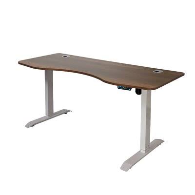 Symple Stuff Letcher Electric Standing Desk CONVERTER, Brown