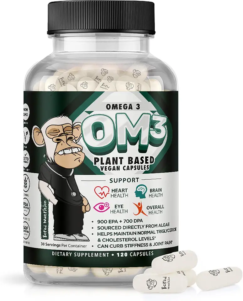 Vegan Omega 3-120 Capsules - Algae Omega 3 Supplement - Plant Based Fish Oil Alternative - DHA & EPA Supplement - Supports Heart