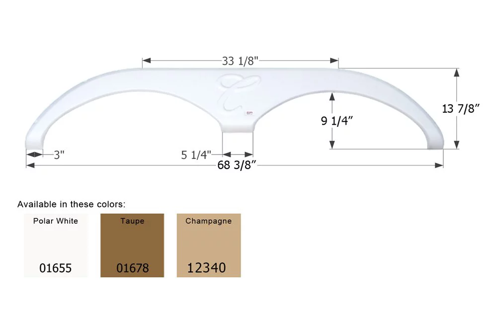 Icon 01678 Tandem Axle Fender Skirt FS785 for Forest River Cardinal - Taupe - Curated Treasures Market