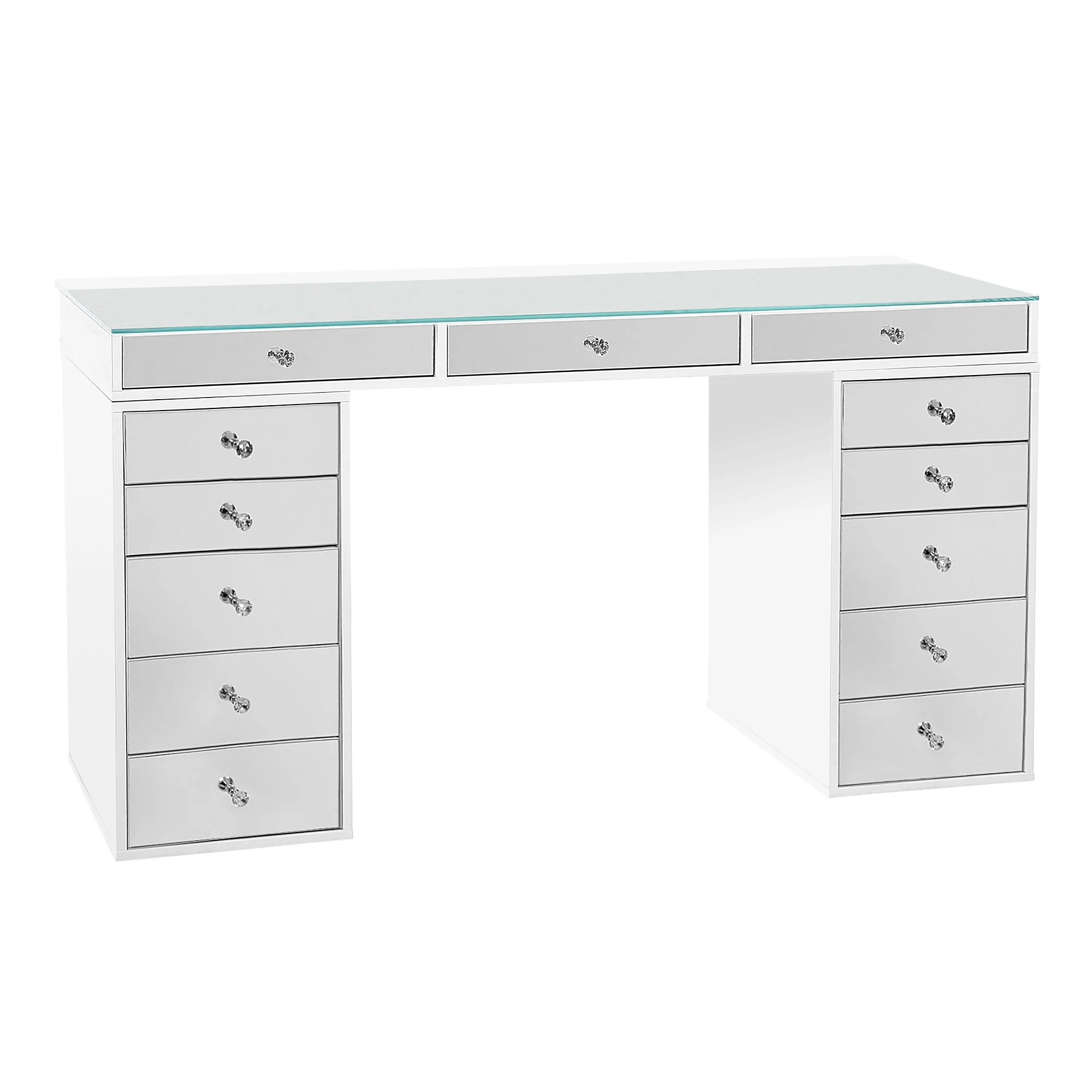 Impressions Vanity SlayStation 2.0 Mirrored Tabletop + 5 Drawer Units Bundle for Vanity Mirror & Make Up Storage
